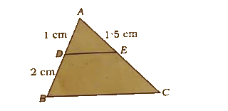 आकृति में DE || BC  है, तो  EC का मान है
