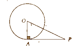 दी गई आकृति में OP = 5 cm   और  PA = 3 cm  है तो OA  की लम्बाई  है