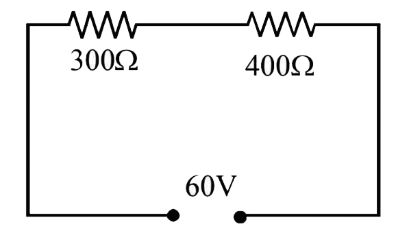 State ohm's law.   In the circuit shown in figure, a voltmeter reads 30 volts when it is connected across 400 ohm resistance. Calculate what the same voltmeter will read when it is connected across the 300 ohm resistance.
