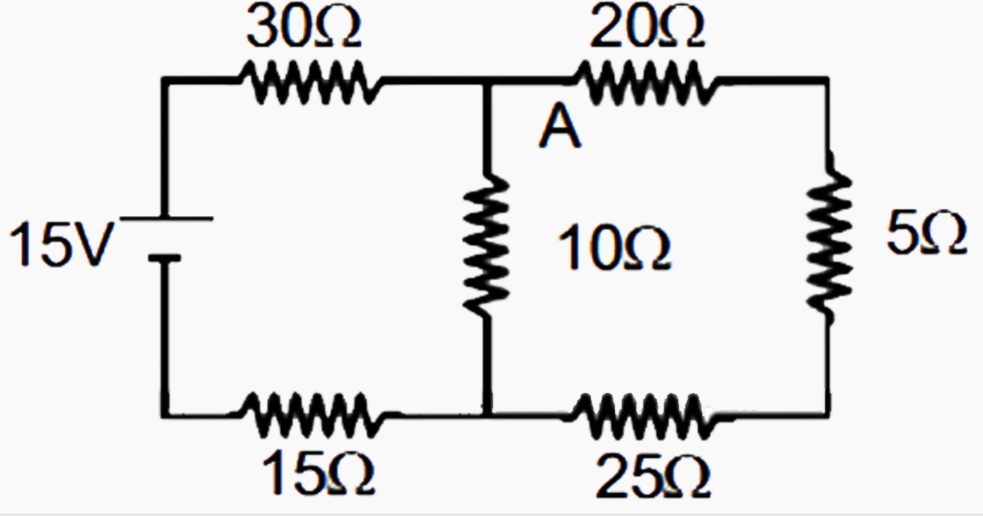 In the circuit given below, find the total current drawn from the battry is