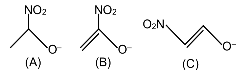 Stability order of following alkoxide ions is