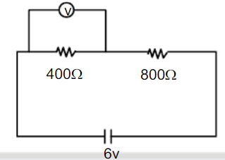 Given diagram resistance of voltmeter is 10kohm. Find reading of voltmeter.