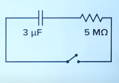 Initial charge on capacitor of 3 mu C. Find initial current when switched is closed.