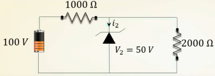 In the circuit shown,find the current through the Zener diode.
