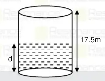 Find height of liquid in container when observer in air observes that height of liquid is half of actual height of cylinder.