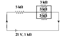 In the figure given, the electric current flowing through the 5 kn resistor is 'x’ mA.       The value of x to the nearest integer is