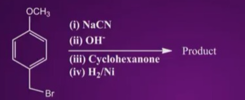 The product in the following sequence  of reaction is :