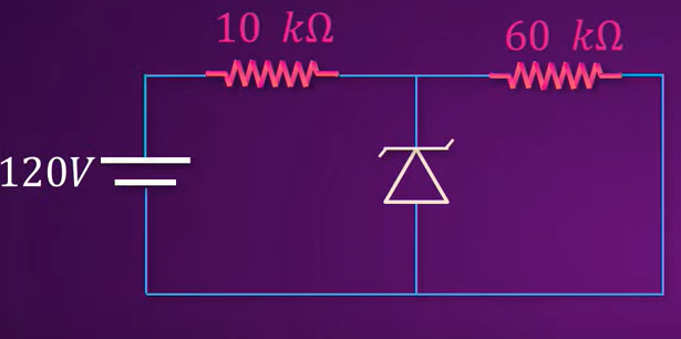 In the circuit as shown, the potential drop across the diode is 60V. The current through diode is.......mA