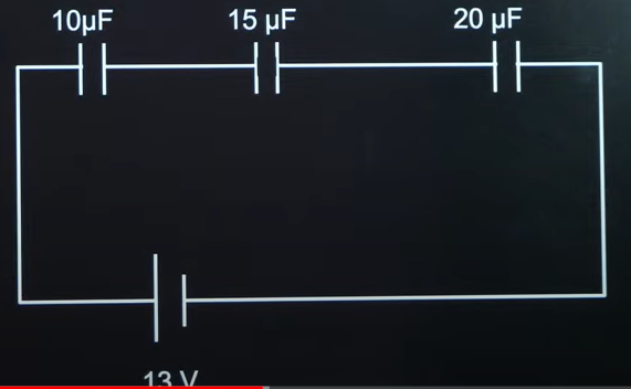 What is the charge on 15 mu F capacitor?