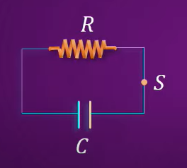 In the shown RC discharging circuit switch S is closed at t = 0. Two circuit takes t1 time for charge on capacitor to reduce to 1/8th of original value and takes t2 time for charge to reduce to 1/2 of original value. The t1/t2 is