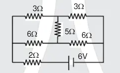Determine current (in ampere) through cell in given circuit.