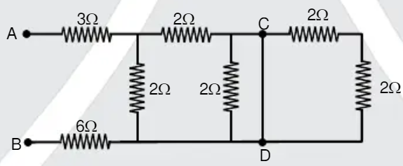 For the given circuit find equivalent resistance about AB.