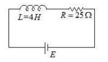 In the given figure, an inductor and a resistor are connected inseries with a battery of emf E volt . E^a/(2b) j/s represents the maximium rate at which the energy is stored in the magnetic field (inductor). The numerical value of b/a will be