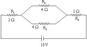 In the given circuit, the current in resistance R3is :