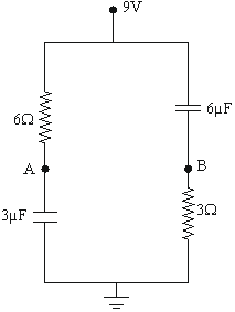 In the given figure, the charge stored in 6muF capacitor, when points A and B are joined by a connecting wire is muC.