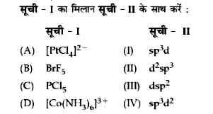 नीचे दिए गए विकल्पों में से सही उत्तर को चुने :