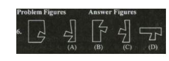 One part of square is on the left-hand side and the other one is among the four figures (A), (B), (C ) and (D) on the right-hand side. Find the figure on the right-hand side that completes the square. Write the letter given below that figure in the given box.