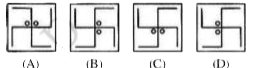 In questions, four figures (A), (B), (C) and (D) have been given in each question. Of these four figures, three figures are similar in some way and one figure is different. Select the figure which is different and indicate the correct letter below it.