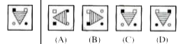 In each of the question there is a problem figure on the left side and on right side, there are 4 answer figures i.e., (A), (B), (C) and (D). Find out that figure which is exactly similar with the problem figure and the correct answer should be written in English letter in the given box in front of each question. For answering the question, separate attached answer book is provided.