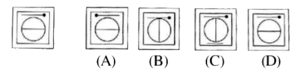 There are four answer figures (A), (B), (C), (D) given at the right side and one problem figure at the left side in each question below. Select that answer figure which is same with all respect of the problem figure and after selecting figure, indicate your correct sequence.