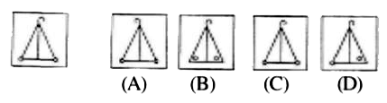 There are four answer figures (A), (B), (C), (D) given at the right side and one problem figure at the left side in each question below. Select that answer figure which is same with all respect of the problem figure and after selecting figure, indicate your correct sequence.