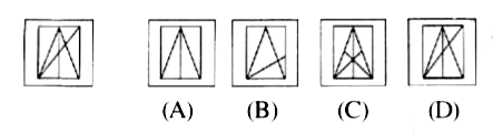 There are four answer figures (A), (B), (C), (D) given at the right side and one problem figure at the left side in each question below. Select that answer figure which is same with all respect of the problem figure and after selecting figure, indicate your correct sequence.