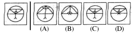 There is a problem figure for the question and then, there are four answer figures (A) , (B) ,(C) and (D) . Find out that figure which is exactly similar with the problem figure Write down the answer in the answer sheet