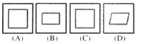 Four figures (A), (B), (C) and (D) have been given in each question. Of these four figures, three figures are similar in some way and one figure is different. Select the figure which is different and write your answer only in English letters (i.e., A, B, C and D) in the box against the number corresponding to the questions in the answer sheet.