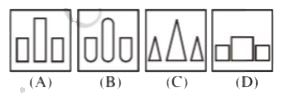 Four figures (A), (B), (C) and (D) have been given in each question. Of these four figures, three figures are similar in some way and one figure is different. Select the figure which is different and write your answer only in English letters (i.e., A, B, C and D) in the box against the number corresponding to the questions in the answer sheet.