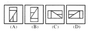 Four figures (A), (B), (C) and (D) have been given in each question. Of these four figures, three figures are similar in some way and one figure is different. Select the figure which is different and write your answer only in English letters (i.e., A, B, C and D) in the box against the number corresponding to the questions in the answer sheet.