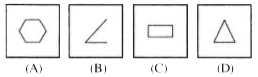 In each of the following questions, four figures marked A, B, C and D have been given. Of these four figures, three figures are similar in some way and one figure is different. Select the figure which is different and encircle the letter below it.