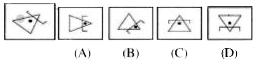 In each of the following questions, a problem figure is given on the left-hand side and four answer figures marked A, B, C and D are given on the right-hand side. Select the answer figure which is exactly the same as the problem figure and indicate your answer in the answer sheet.