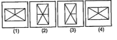 निम्नलिखित प्रत्येक प्रश्न में चार आकृतियाँ (1), (2), (3) तथा (4) दी गई हैं। इन चार आकृतियों में से तीन आकृतियाँ कुछ हद तक सदृश हैं तथा एक अलग आकृति को चुनकर सही उत्तर को इंगित कीजिए।