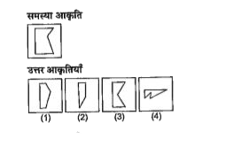 प्रश्नों में वर्ग का एक भाग समस्या आकृति के रूप में दिया गया है। तथा दी गई चार उत्तर आकृतियों में से कोई एक दूसरा भाग है। दी गई आकृतियों में से वह आकृति ढूंढिए जो वर्ग को पूर्ण बनाती है।