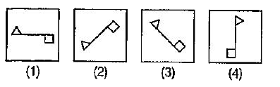 प्रश्न में चार आकृतियाँ 1, 2, 3 और 4 दी गई हैं। इन चार आकृतियों में से तीन आकृतियाँ कुछ हद तक सदृश हैं तथा एक अलग अलग आकृति को चुनकर अपना उत्तर दीजिए।