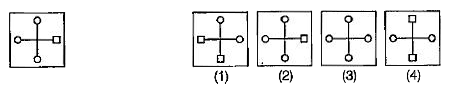 प्रश्न में बाईं ओर एक समस्या आकृति तथा दाईं ओर चार उत्तर आकृतियाँ 1,2,3 और 4 दी गई हैं। उस उत्तर आकृति को चुनिए जो समस्या आकृति के बिल्कुल सदृश हो तथा सही उत्तर चुनकर अपना उत्तर दीजिए।