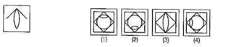प्रश्न में बाईं ओर एक समस्या आकृति दी गई है तथा दाईं ओर चार उत्तर आक्रतियाँ 1,2,3 और 4 दी गई हैं। उस आकृति को चुनिए जिसमें समस्या आकृति छिपी है तथा अपना उत्तर दीजिए।