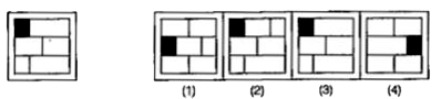 प्रश्न में बाई ओर एक प्रश्न आकृति तथा दाई ओर चार उत्तर आकृतियाँ (1), (2), (3) तथा (4) दी गई है | उस उत्तर आकृति को चुने जो समस्या आकृति के बिलकुल सदृश हो तथा सही उत्तर चुनकर संलग्न उत्तर-पत्रिका में प्रश्न के आगे दिए गए बॉक्स में अंग्रेजी संख्या [जैसे (1), (2), (3) तथा (4)] में उत्तर लिखे |   प्रश्न आकृति
