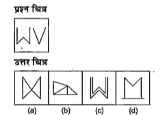 नीचे दिए गए प्रत्येक प्रश्न में एक प्रश्न चित्र दिया गया है तथा (a), (b), (c ) और (d) से चिन्हित चार उत्तर चित्र दर्शाये गए है।  उत्तर चित्र से उस चित्र का चयन करें, जिसे प्रश्न चित्र में उपलब्ध कट-आऊट से बनाया जा सकता हो।