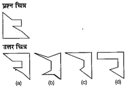 नीचे दिए गए प्रत्येक प्रश्न में प्रश्न चित्र के रूप में ज्यामितीय चित्र (त्रिभुज  ,वर्ग तथा वृत्त ) के एक भाग को दर्शाया गया है तथा दूसरे भाग को उत्तर चित्र के रूप में (a),(b) , (c ) और (d) से दर्शाया गया है ज्यामितीय चित्र को पूर्ण करने वाले चित्र को ज्ञात करें।
