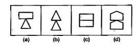 नीचे दिए गए प्रत्येक प्रश्न में चार चित्र (a),(b),( c)  और (d)  दर्शाए गए है।  इन चार चित्रों में से तीन  चित्र किसी विधि से एकसमान है, जबकि एक चित्र अन्य से भिन्न है। अन्य से भिन्न चित्र का चयन करे