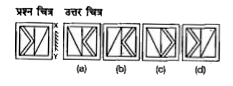 एक प्रश्न चित्र दिया गया है तथा(a), (b), (c) और (d) से चिन्हित चार उत्तर चित्र दर्शाए गए हैं।. किसी दर्पण को XY के अनुदिश रखे जाने पर प्रश्न चित्र के सही दर्पण प्रतिबिम्ब को उत्तर चित्र से चुनें।