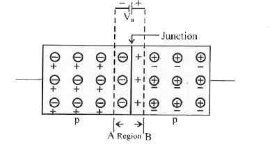 Fig shows a p-n junction diode.      a. What does V(B) denote ?   b. Name the region AB.