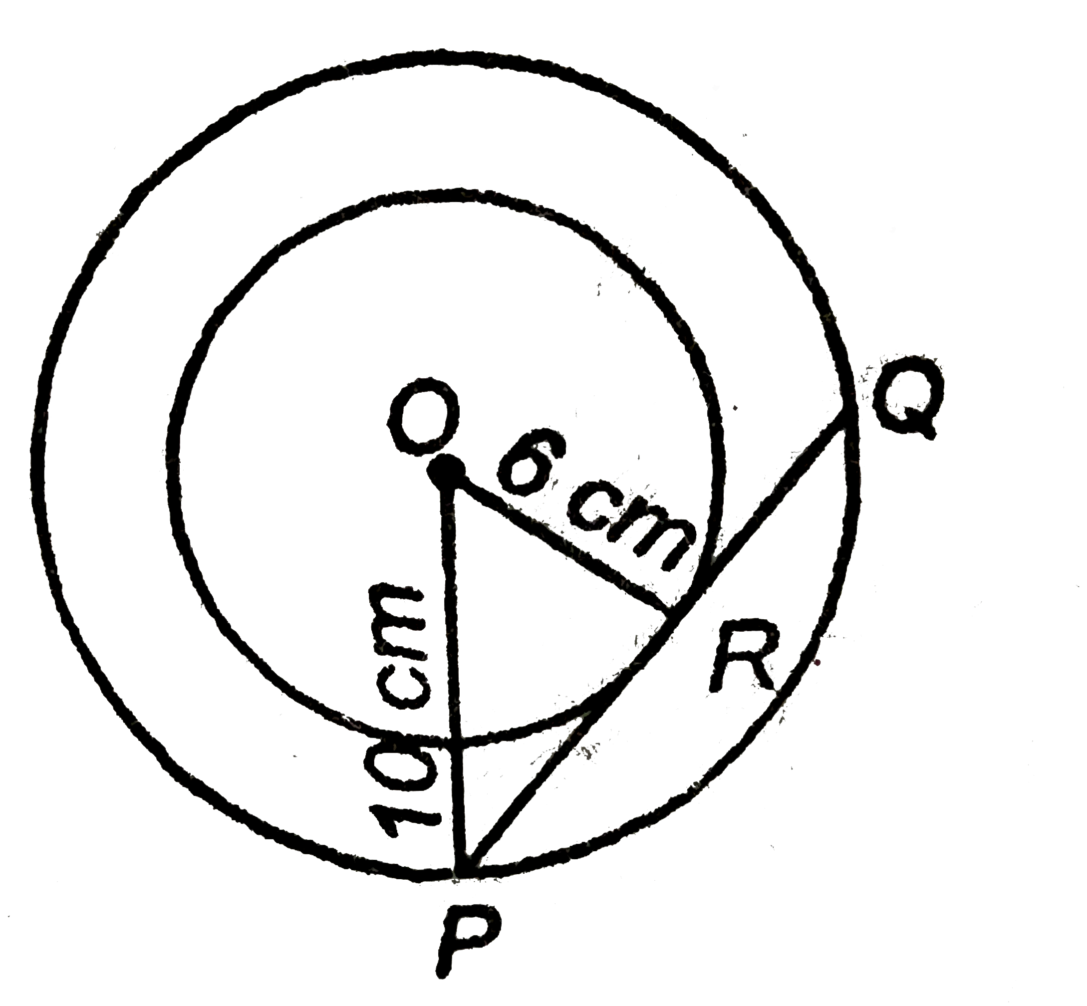 बगल के चित्र में, दो संकेन्द्रिय वृतों को त्रिज्याएँ OA और OC हैं एवं AB बड़े वृत्त की वह जीवा हैं जो छोटे वृत्त को स्पर्श करती हैं, तो निम्नलिखित में कौन सत्य हैं?
