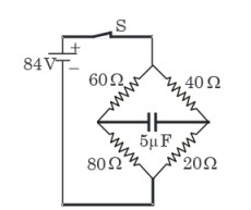 3-43 In the circuit shown in figure-3.341, the steady state charge