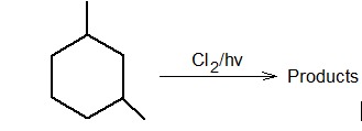 The monochlorinated products (excluding stereo-isomers) obtained from the reaction is