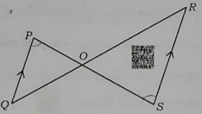 In the figure, if trianglePOQ - triangleSOR and PQ: RS= 1:2, then OP: OS is