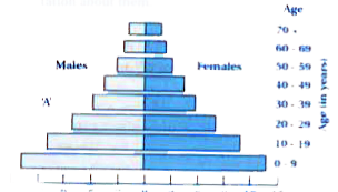 A country with a high rate of population growth took measures to reduce it. The figure below shows age- sex pyramid of populations A and B twenty years apart. Select the correct interpretation about them.