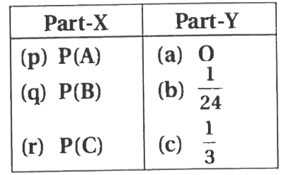 when  four  letters  are inserted  in to  four  covers (one   in each )    A =   event  that only  one letters  goes  to the  proper  cover .    B = event  that exactly  three  letters  go to the  proper  covers .   C=  event  that ll  letters  go to  proper  covers  and    then ...... is true