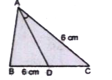 दिए गए चित्र में AD, angle BAC का समद्विभाजक है | BC = 10 cm, BD = 6 cm, AC = 6 cm तो AB का मान बताएँ |
